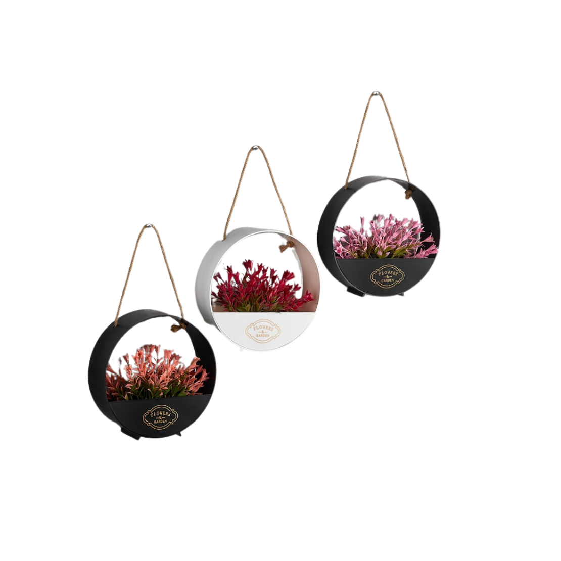 Iris E5587 kerek akasztós fali dekoráció művirággal 19x19cm - Többféle (E5587)