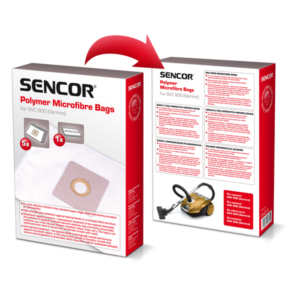 Sencor SVC 900 Porzsák SVC 900 porszívóhoz 5db/csomag
