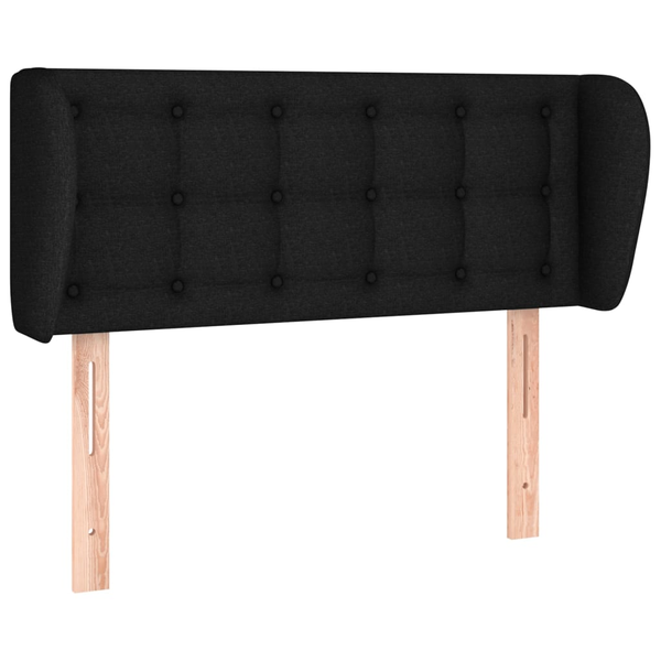 Tăblie de pat cu aripioare negru 83x23x78/88 cm material textil