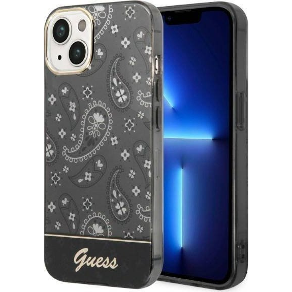 Guess Bandana Paisley Apple iPhone 14 Plus hátlap tok, fekete (GUHCP14MHGBNHK)