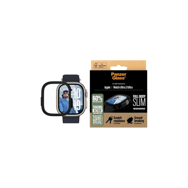 PanzerGlass Full Body Slim kijelzővédő Apple Watch Ultra / Ultra 2 / Ultra 3 49mm készülékhez fekete 3718
