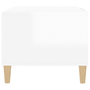 Măsuță de cafea, alb extralucios, 102x50x40 cm, lemn prelucrat
