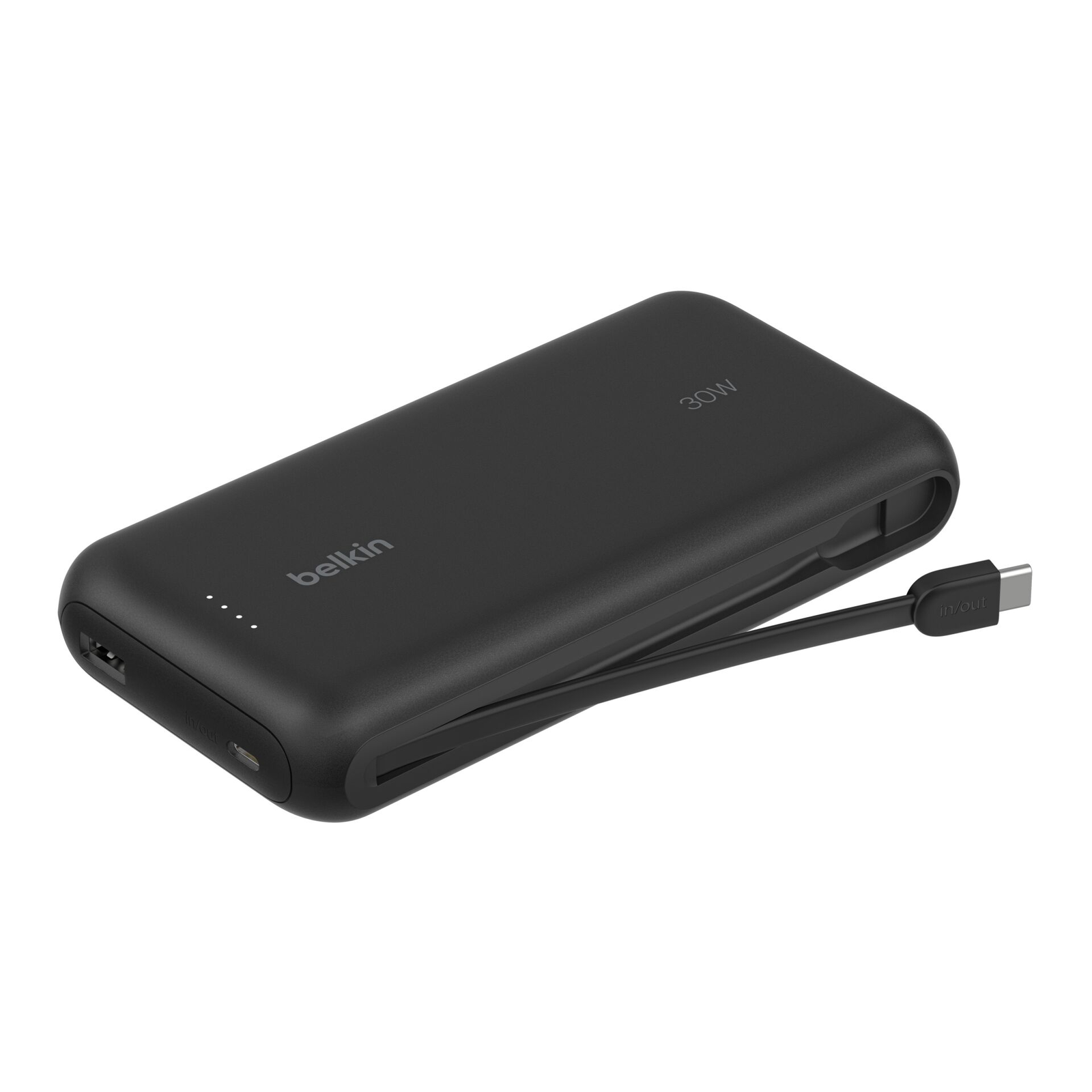 Belkin BPB024HQBK Powerbank integrált kábellel USB Type-C / 20.000mAh 30W - Fekete (BPB024HQBK)