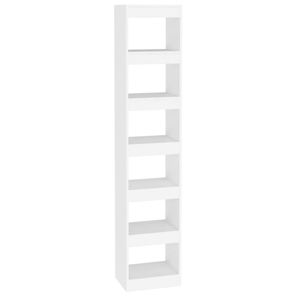 Bibliotecă/Separator cameră, alb, 40x30x198 cm