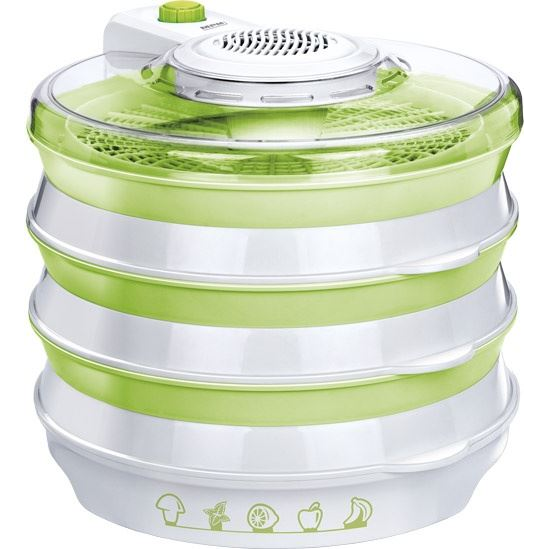 Deshidratador Alimentos Plegable, 6 Bandejas, 2 Niveles Temperatura, Seca Frutas, Verduras, Carne, Sin Bpa Blanco/verde 400w Mpm Msg-06