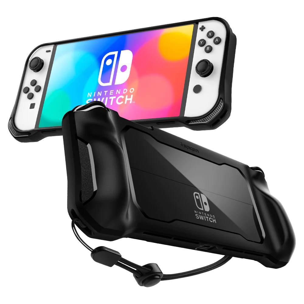 Spigen Rugged Armor Nintendo Switch OLED Védőtok - Fekete (ACS04020)
