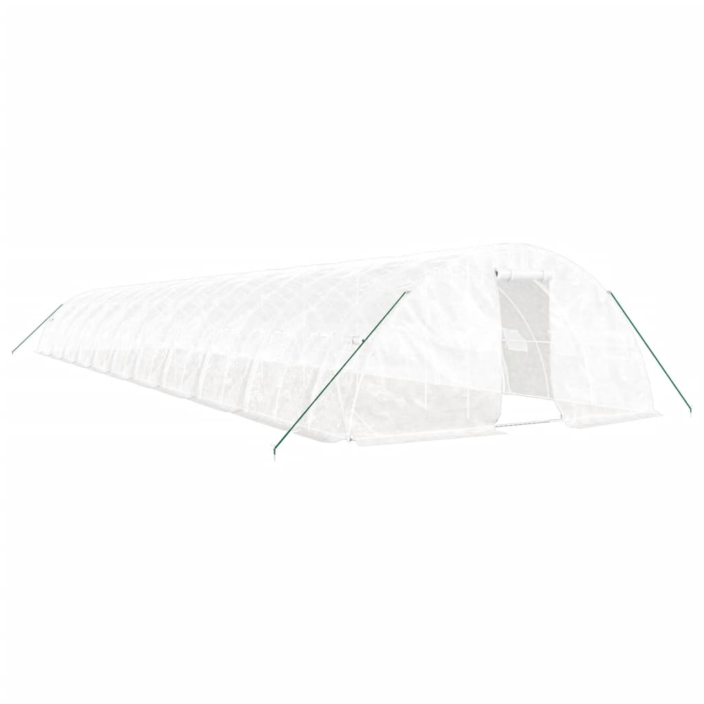 fehér acélvázas melegház 110 m² 22 x 5 x 2,3 m (3188103)