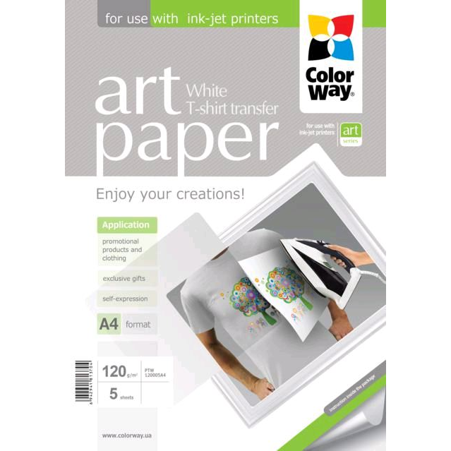 ColorWay CW-PTW120005A4 pólóra vasalható transzferpapír A4/5db (PTW120005A4)
