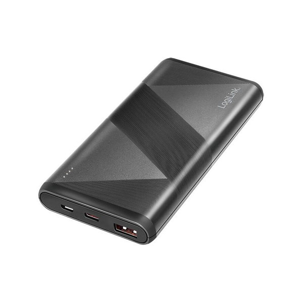 Power Bank 10000mAh LogiLink 1xUSB-C, 1x USB-A Zwart
