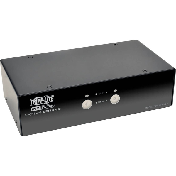 Przełącznik Eaton Eaton Tripp Lite series 2-Port DisplayPort KVM Switch w/Audio, Cables and USB 3.0 SuperSpeed Hub - KVM-/Audio-/USB-Switch - 2 x KVM/Audio/USB - 1 lokaler Benutzer - Desktop