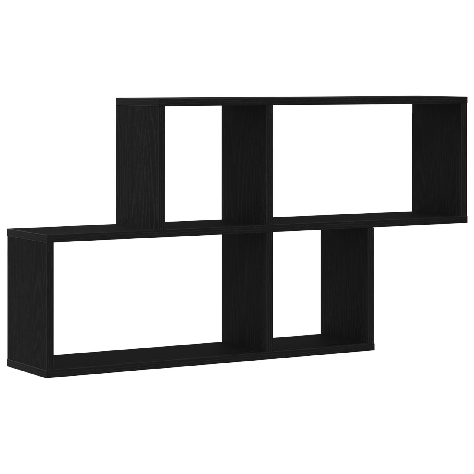 Fekete Tölgy Fali Szekrény 76x15x53 cm Mérnöki Fából (862648)