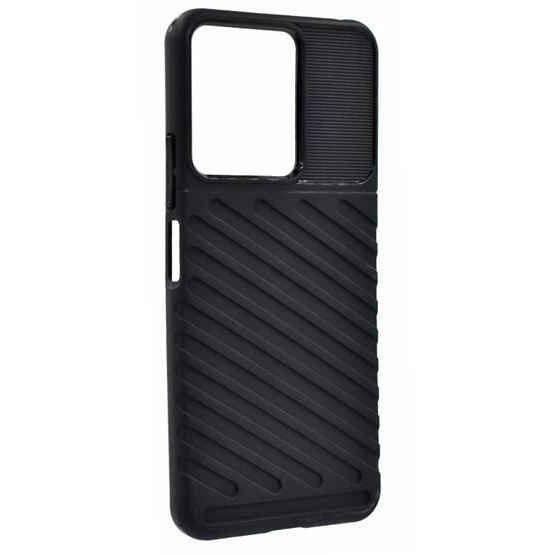 Gigapack Xiaomi Redmi 13C 5G csíkos dombormintás szilikon tok fekete (GP-153565) (GP-153565)