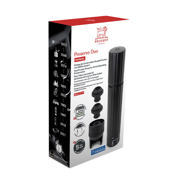 Peugeot Preserve Duo Manuális Vákuum pumpa szett 20cm - Fekete