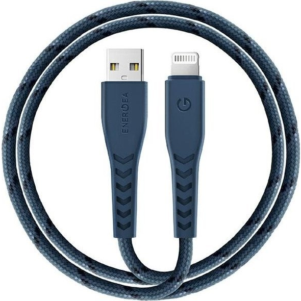 Energea Nyloflex C89 USB / Lightning MFI szövet töltő- és adatkábel, MFI 1.5m, kék (CBL-NF-BLU150)