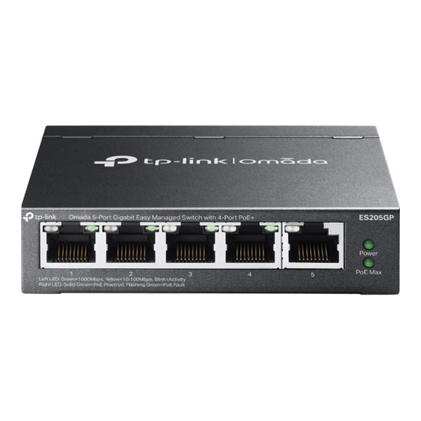 TP-Link Omada ES205G Administreret Gigabit Ethernet (10/100/1000) Strøm over Ethernet (PoE) Sort