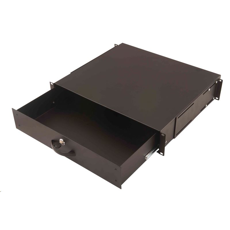 Digitus 2U zárható fiók fogantyúval fekete (DN-19 KEY-2U-SW) (DN-19 KEY-2U-SW)