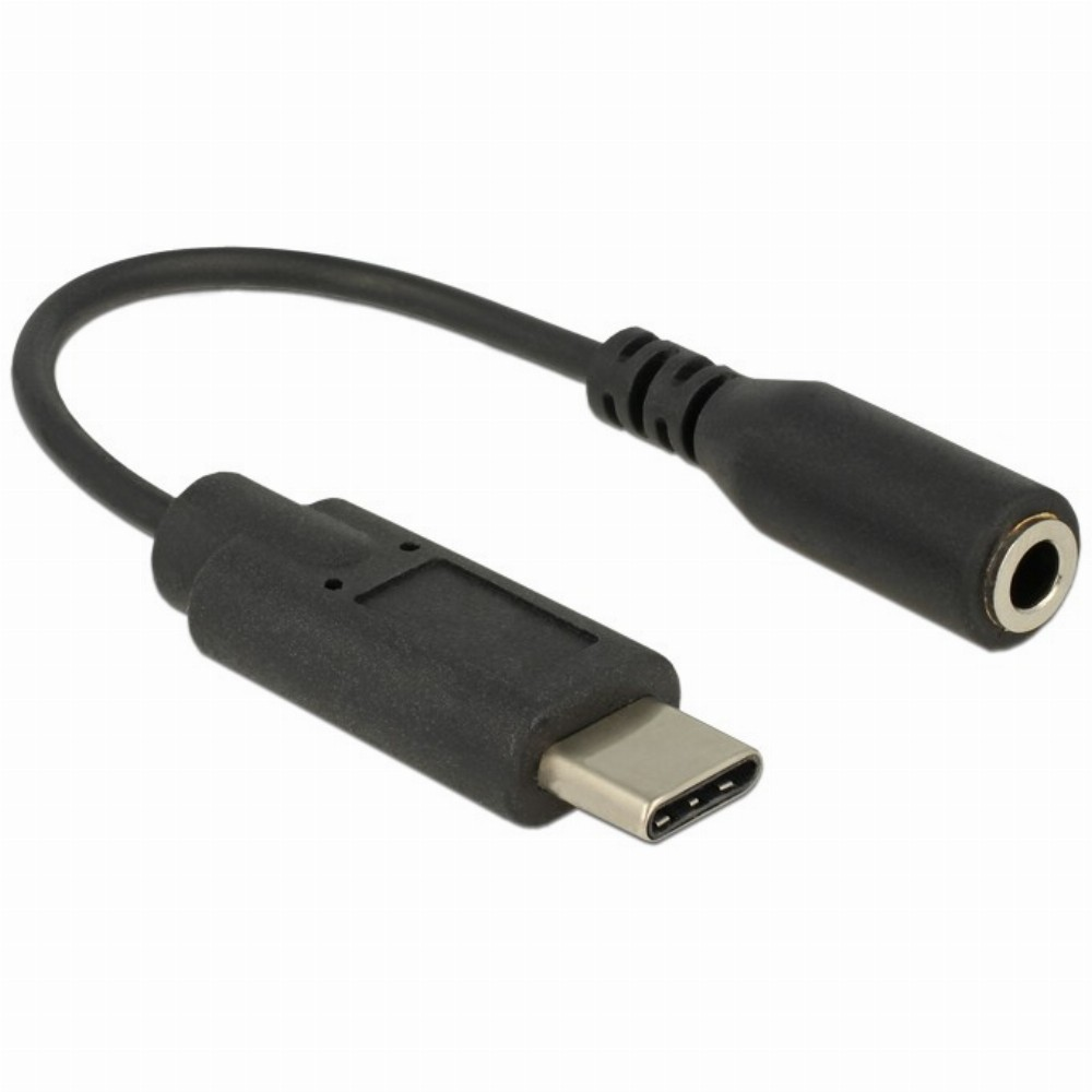 KAB USB C > Adapter Klinkenbuchse 14 cm schwarz für Handys Delock (65842)