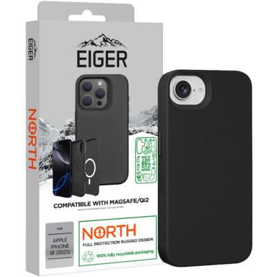 Eiger North Apple iPhone 16e Mágneses Szilikon Hátlapvédő Telefontok - Fekete (EGCA00729)
