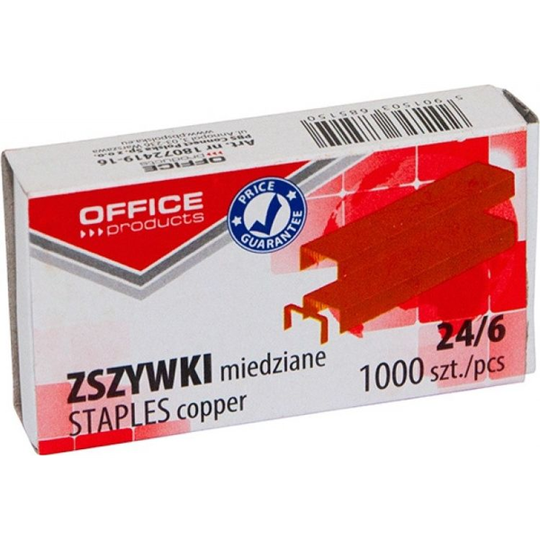  Office Products Zszywki 24/6 miedziane 1000 sztuk