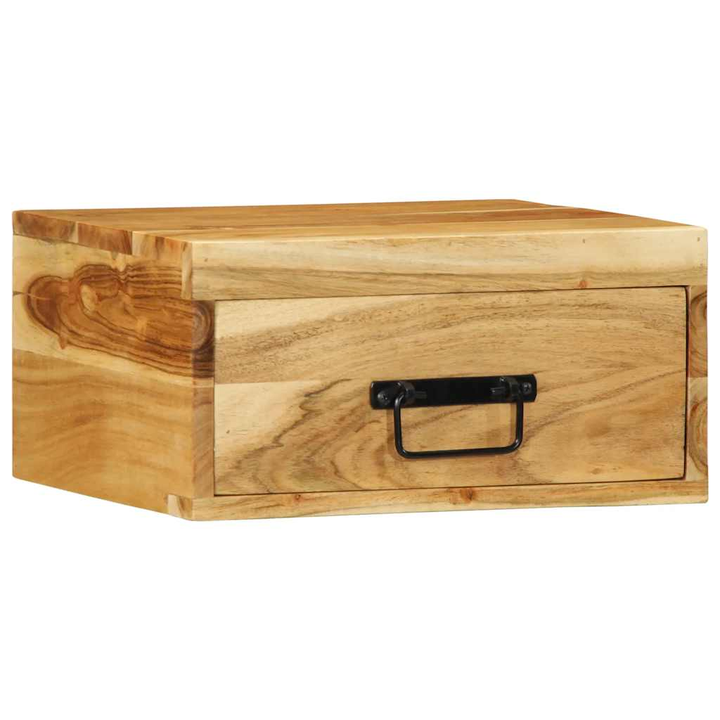 2 db tömör akácfa falra szerelhető éjjeliszekrény (4017457)