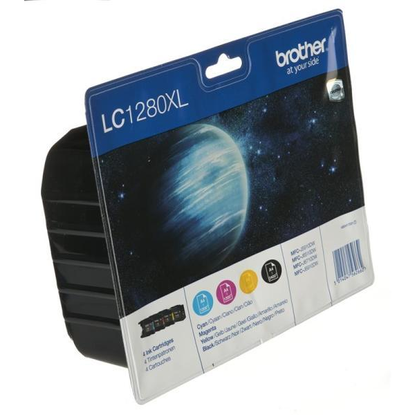 Brother LC1280XLVALBP blækpatron 4 stk Original Sort, Blå, Magenta, Gul