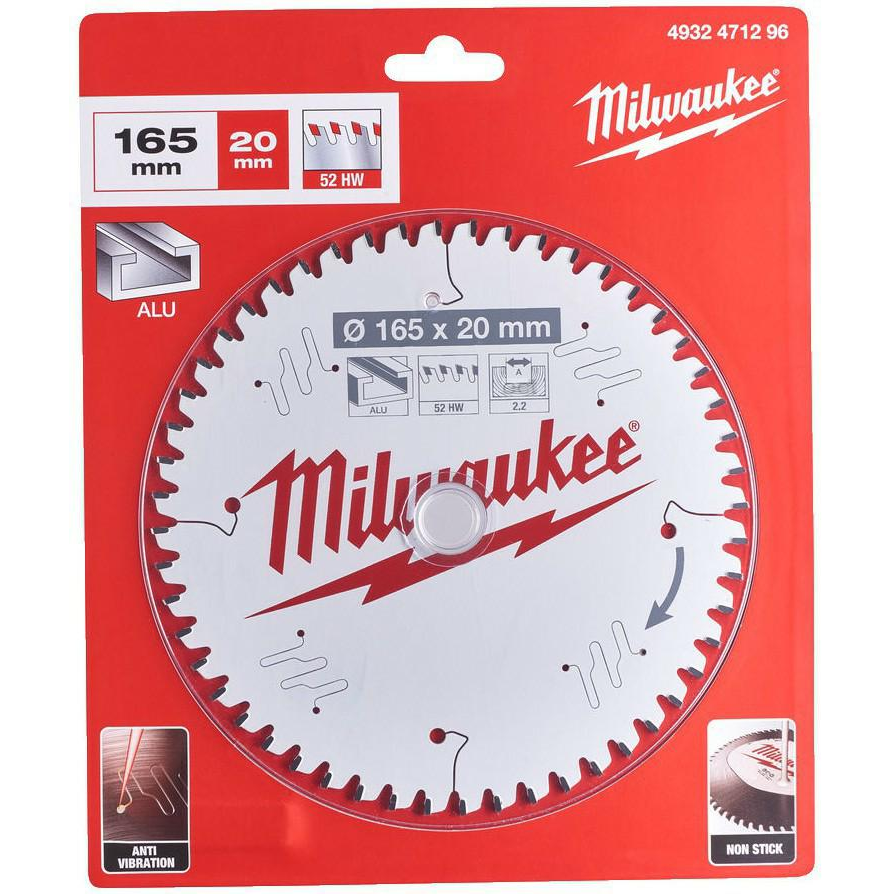 Milwaukee 4932471296 Körfűrészlap - 165x20x2,2 mm, Fogszám: 52 db (4932471296)