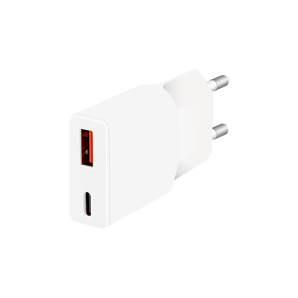 Lader 230V 1xUSB-C 20W+1xUSB-A 18W LogiLink Zwart