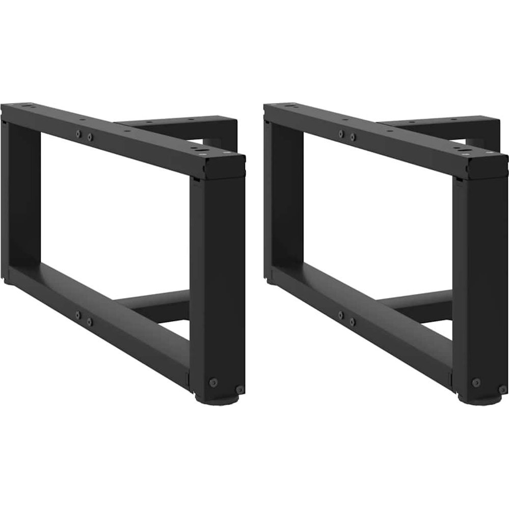 2 db fekete acél dohányzóasztal lábak T-alakú 60x25x(30-31) cm (4013016)