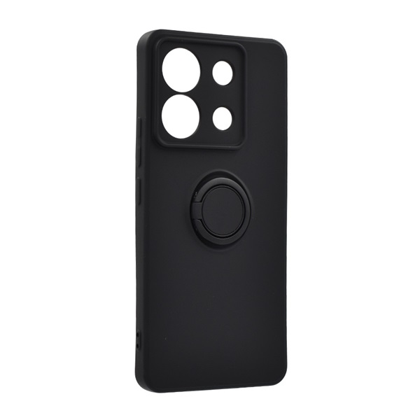 Szilikon telefonvédő (tartógyűrű, mikrofiber plüss belső, mágneses, kameravédő) FEKETE Xiaomi Poco X6 / Redmi Note 13 Pro 5G "Gigapack csomagolás" (GP-155445)