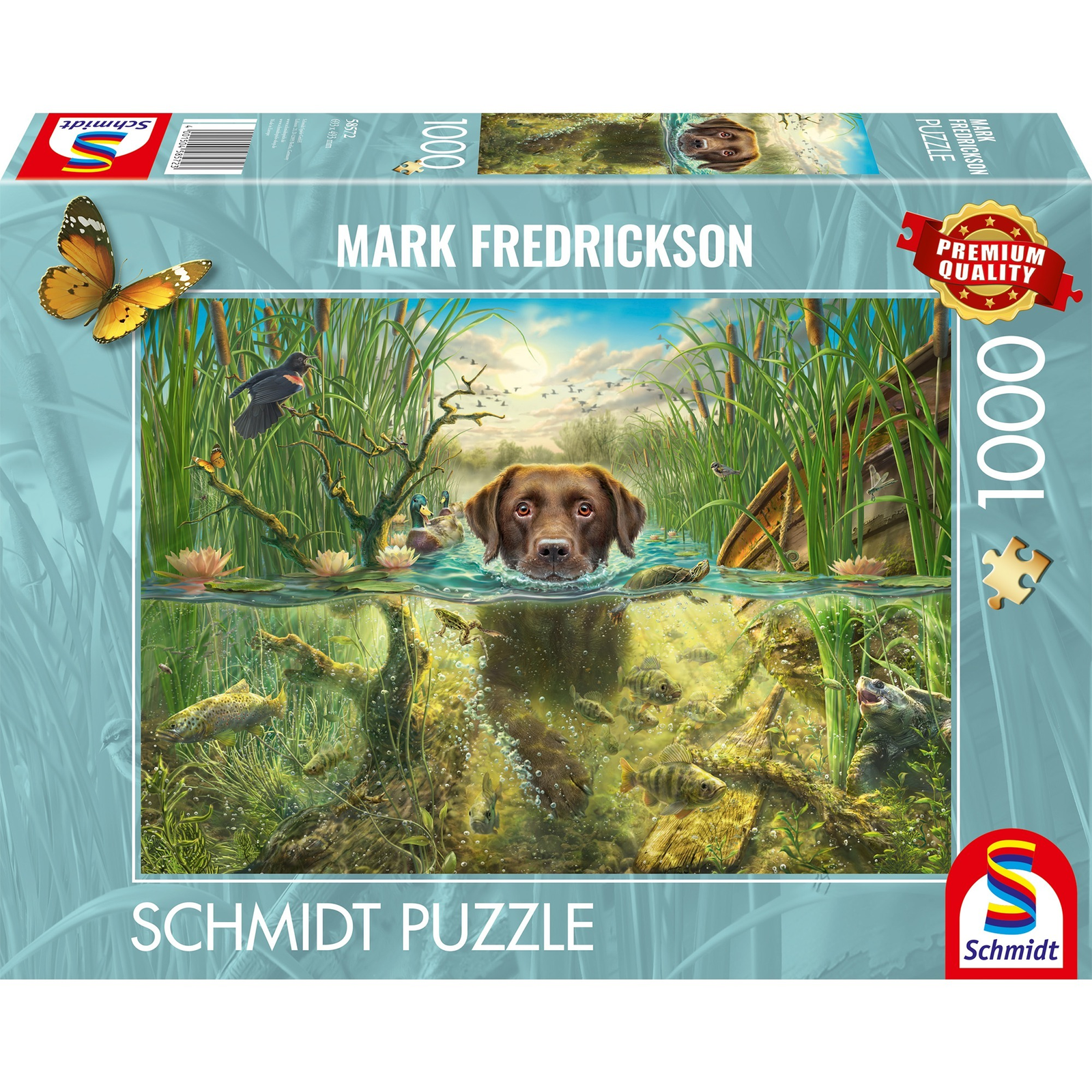 Schmidt Spiele Kutyaszeretet - Labrador a hideg vízben 1000 darabos puzzle