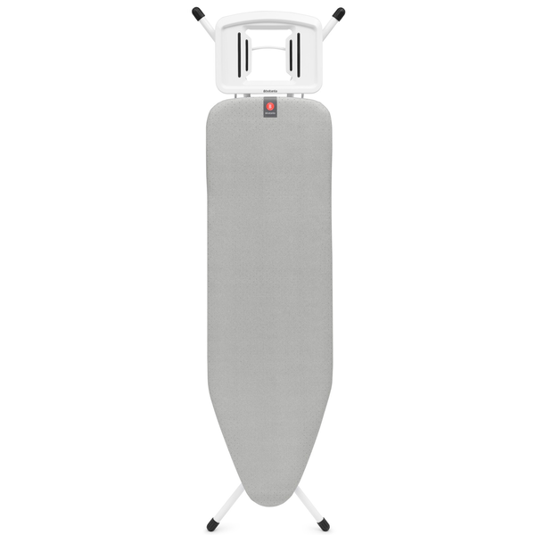 BRABANTIA Solid Steam Iron Rest vasalódeszka 1240x380mm - B méret. fix vasalótámasz. D=22mm fehér váz. metalizált szürke huzat - 243424