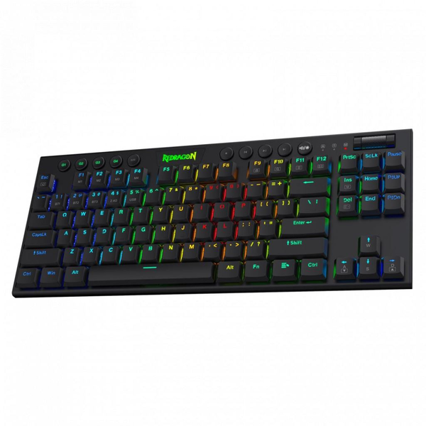 Redragon Horus TKL Blue Switch vezetékes/vezeték nélküli billentyűzet fekete (K621-RGB_BLUE_HU)