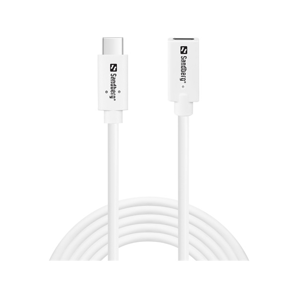 Sandberg USB-C apa - USB-C anya 3.1 Hosszabbító Kábel 100W 2m - Fehér