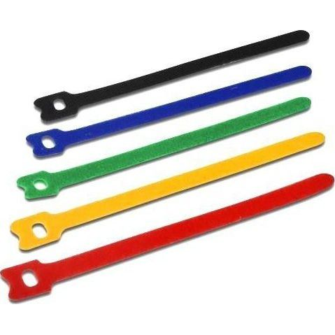 Techly 109528 coliere pentru cabluri Suport legare cablu Velcro (arici) Multicolor 10 buc.