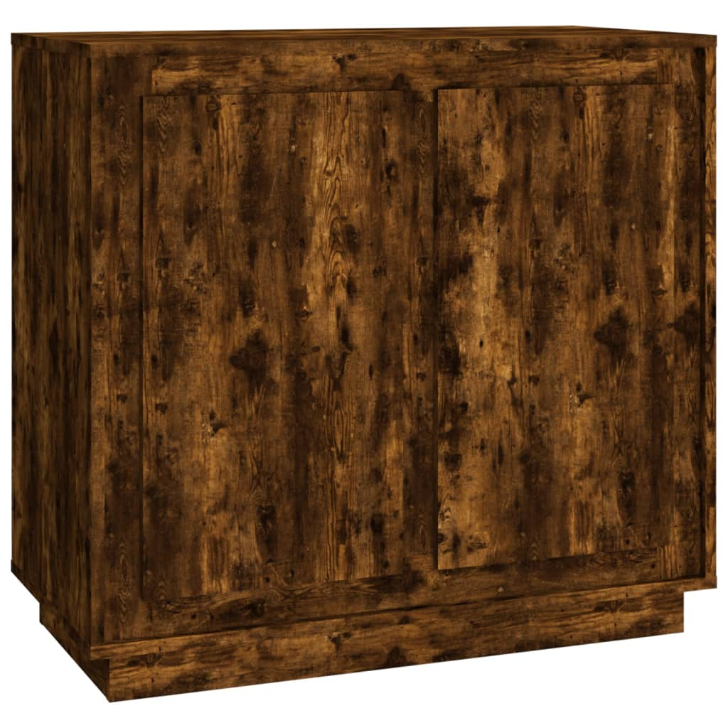 füstös tölgy színű szerelt fa tálalószekrény 80 x 34 x 75 cm (819889)