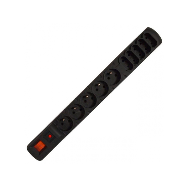 Zásuvková lišta Hsk Data ACAR S10-3M-zásuvka 10 zásuvek 3 m černá