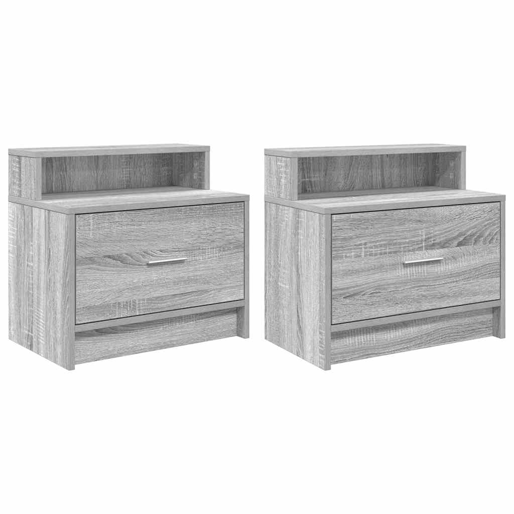 éjjeliszekrények fiókos 2 db szürke sonoma 51 x 31 x 47 cm (858679)