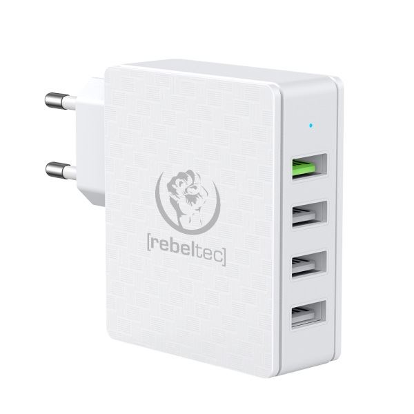Rebeltec H410 Turbo - 4xUSB-A hálózati töltő 3A fehér (H410)