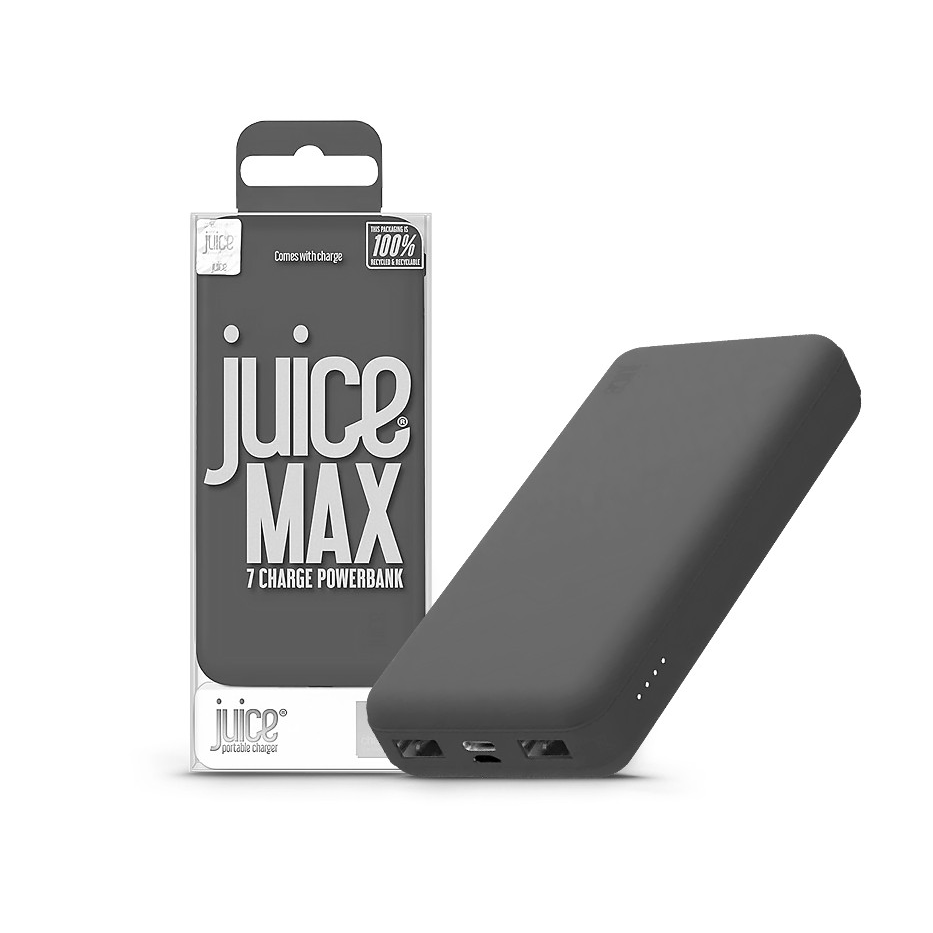 Univerzális hordozható, asztali akkumulátor töltő - Juice ECO MAX Power Bank - 2xUSB + Type-C - 20.000 mAh - szürke (JU194945)
