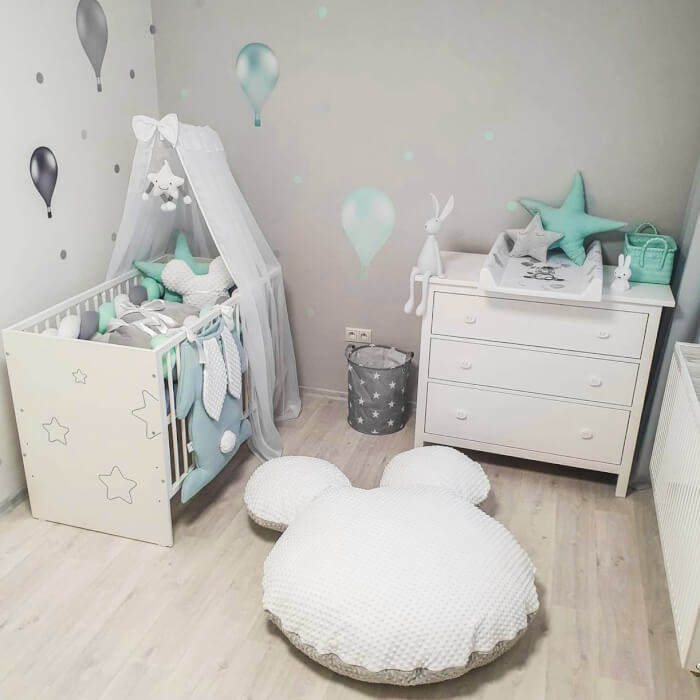 Skandináv stílusú falmatrica menta színben (9009f)