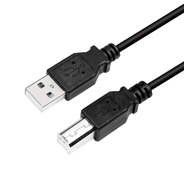 USB-A 2.0 (M) --> USB-B 2.0 (M) 5.00m LogiLink Zwart