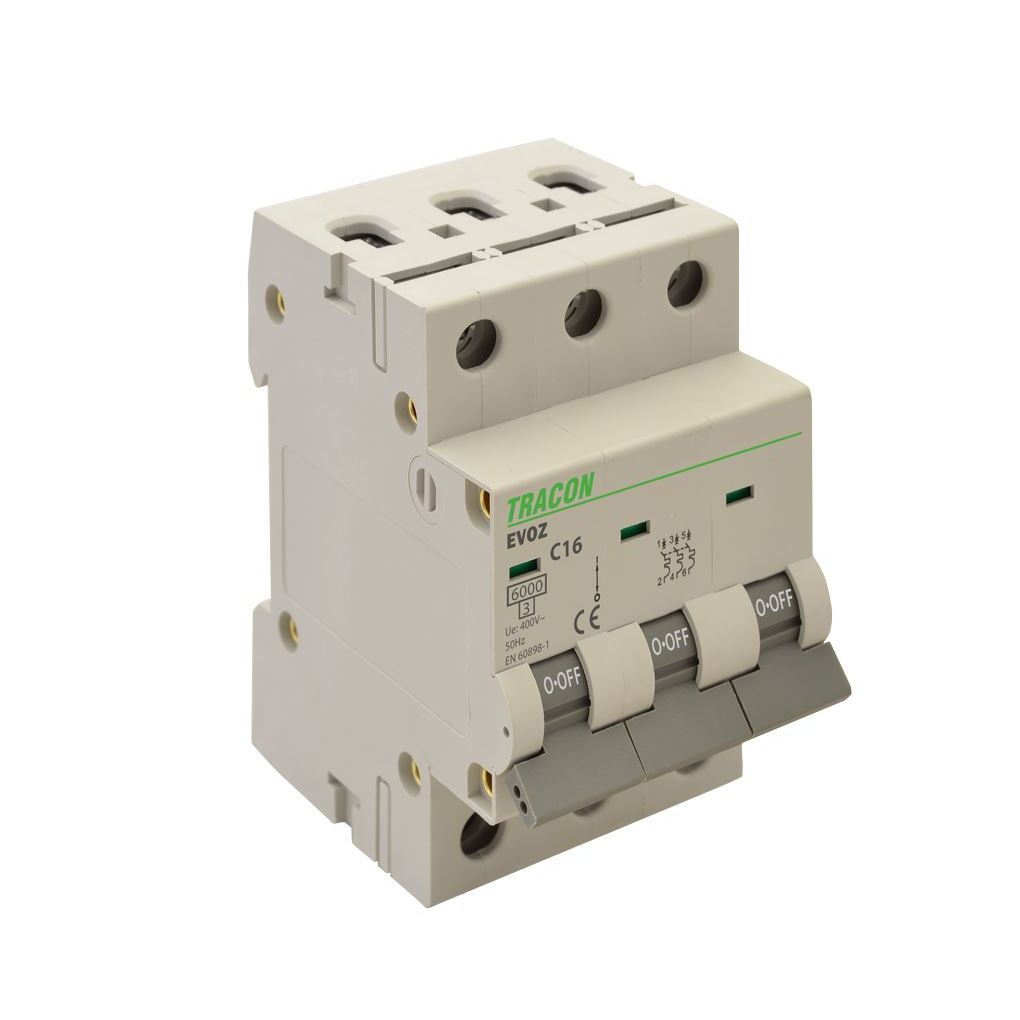 Tracon EVOZ3C25 25A C 3P 6kA kismegszakító (EVOZ3C25)