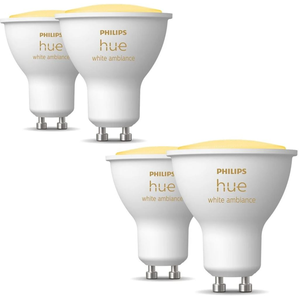 Philips Hue White Ambiance LED fényforrás GU10 4.3W 4db/cs (PHL23024set) (PHL23024set)