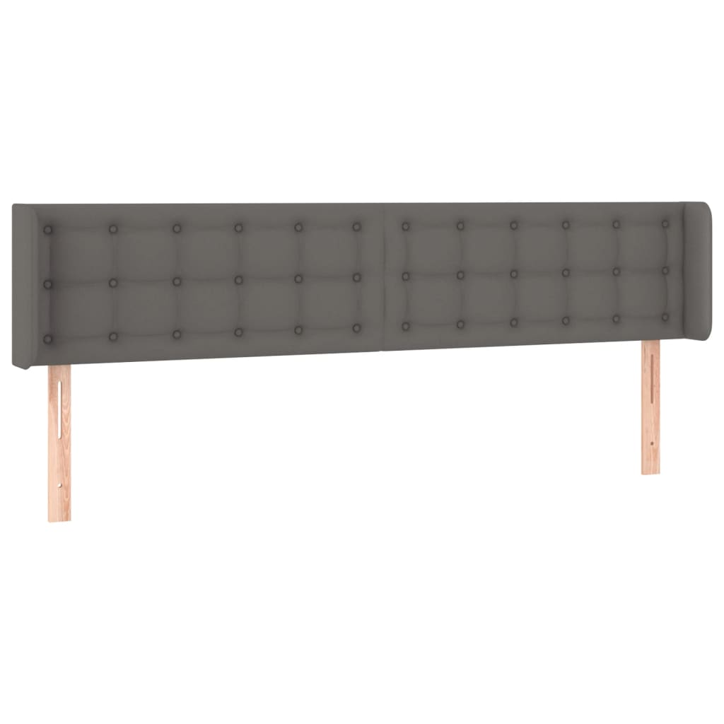 szürke műbőr szárnyas fejtámla 183x16x78/88 cm (3118874)