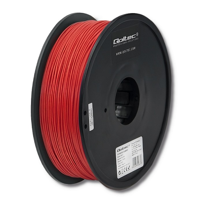 Qoltec 50674 Professional Filament PLA PRO 1.75mm 1 kg - Piros (50674)