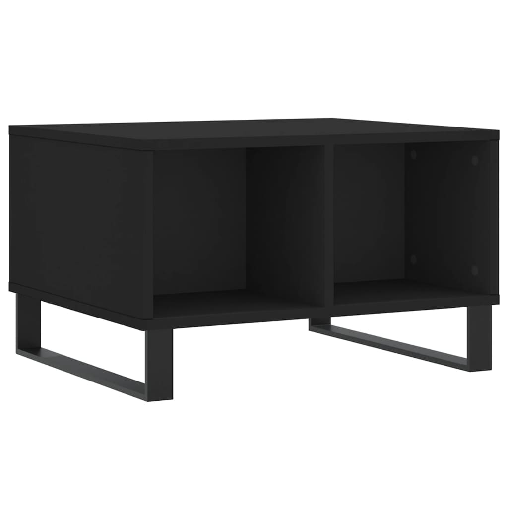 fekete szerelt fa dohányzóasztal 60x50x36,5 cm (830549)