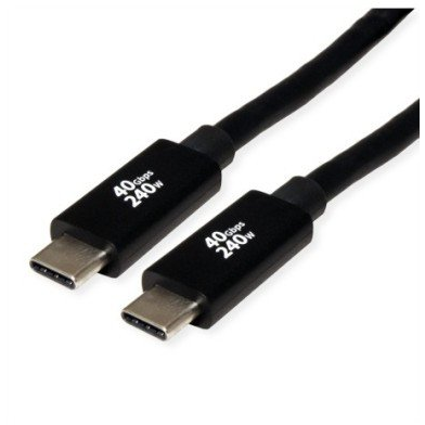 ROLINE USB4 Gen3x2 kábel, s Emark, C-C, M/M, 240W, čierny, 2 m