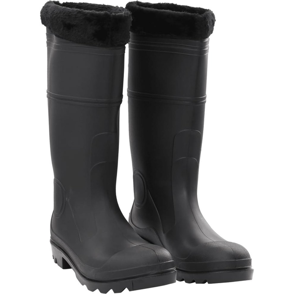 Botas De Agua Con Calcetines Extraíbles Negro Número 44 Pvc Vidaxl