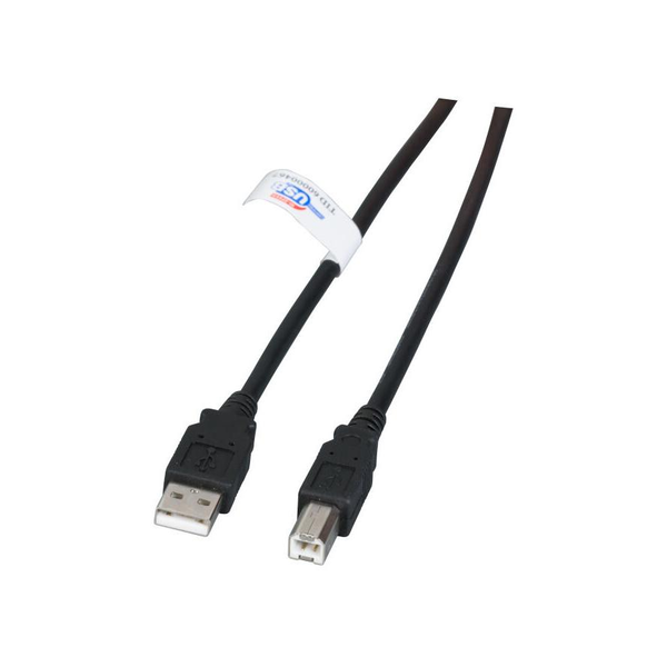 EFB USB2.0 Anschlusskabel A-B, St.-St., 1, 8m, schwarz, LSZH