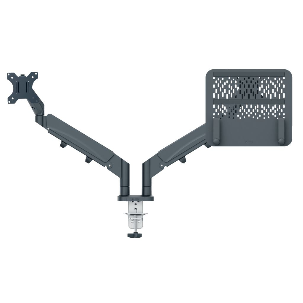 Leitz Ergo Dual helytakarékos monitor- és laptopkar, sötétszürke (65380089) (l65380089)